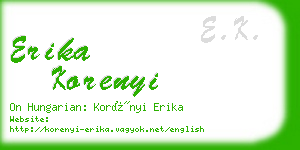 erika korenyi business card